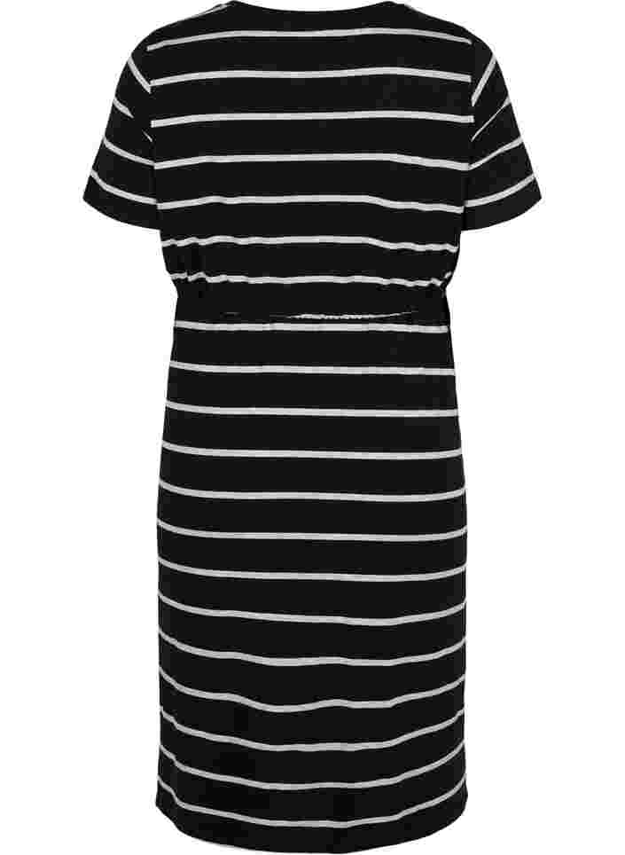 Randig gravidklänning i viskos, Black Grey Stripe, Packshot image number 1