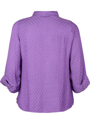 Skjorta i viskos med ton-i-ton mönster, Lavender Violet, Packshot image number 1
