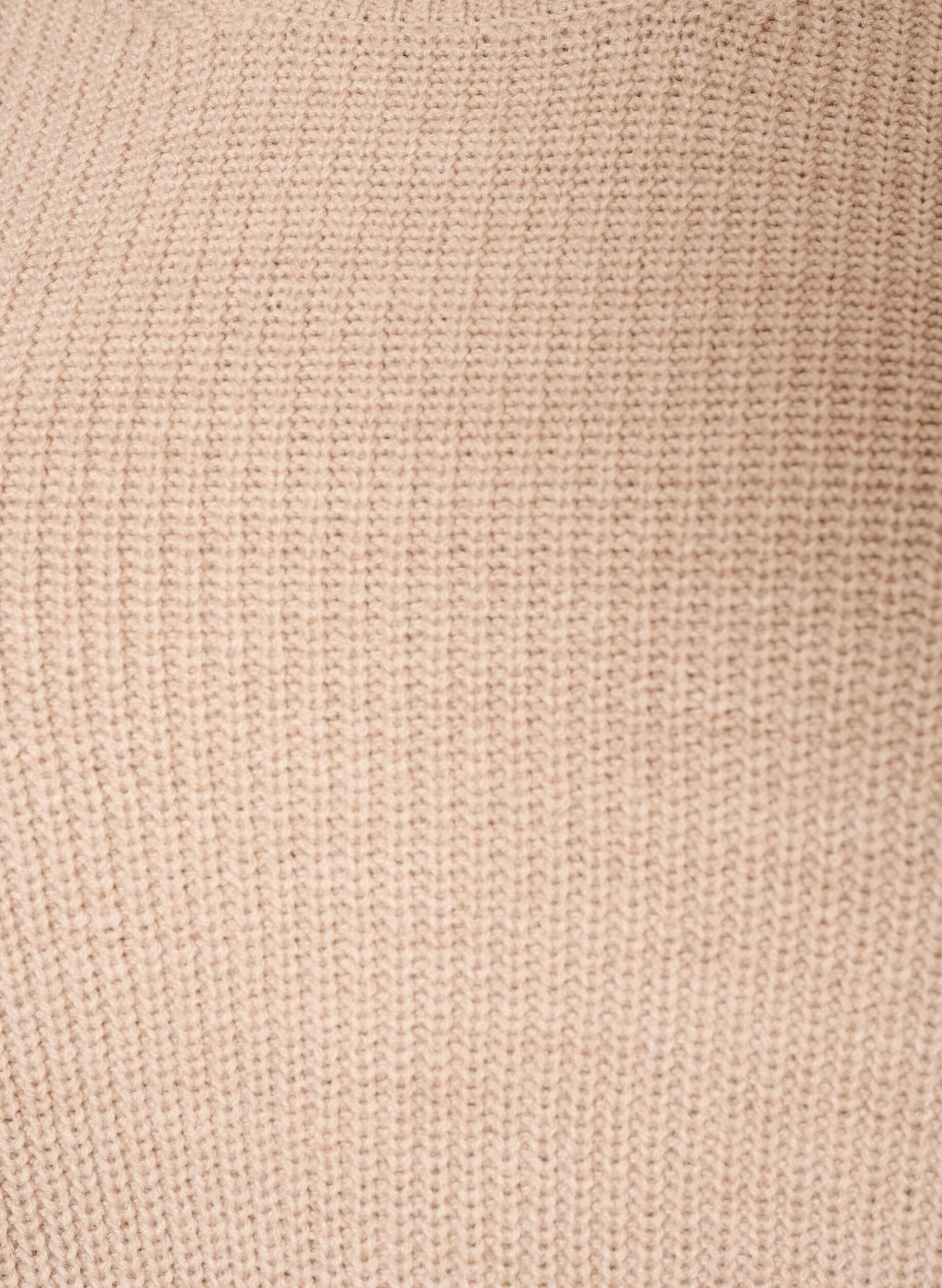 ZizziStickad blus med ribbstruktur och knappdetaljer, Beige, Packshot image number 2