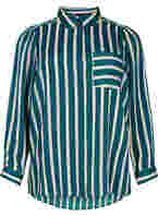 Randig skjorta med långa ärmar, Green Stripe, Packshot