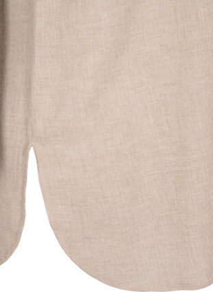 Lång skjorta med 3/4-ärmar och v-ringning, Simply Taupe, Packshot image number 3