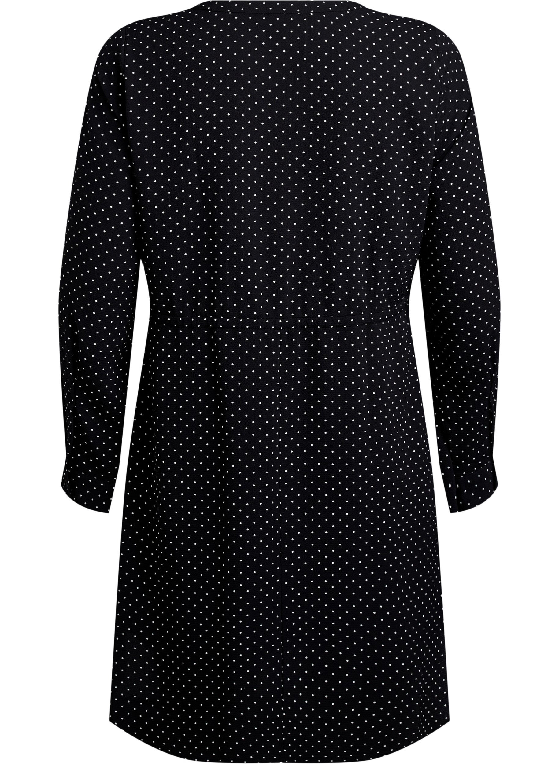 Zizzi Kn&auml;l&aring;ng kl&auml;nning med knytsk&auml;rp, Svart, Packshot image number 1