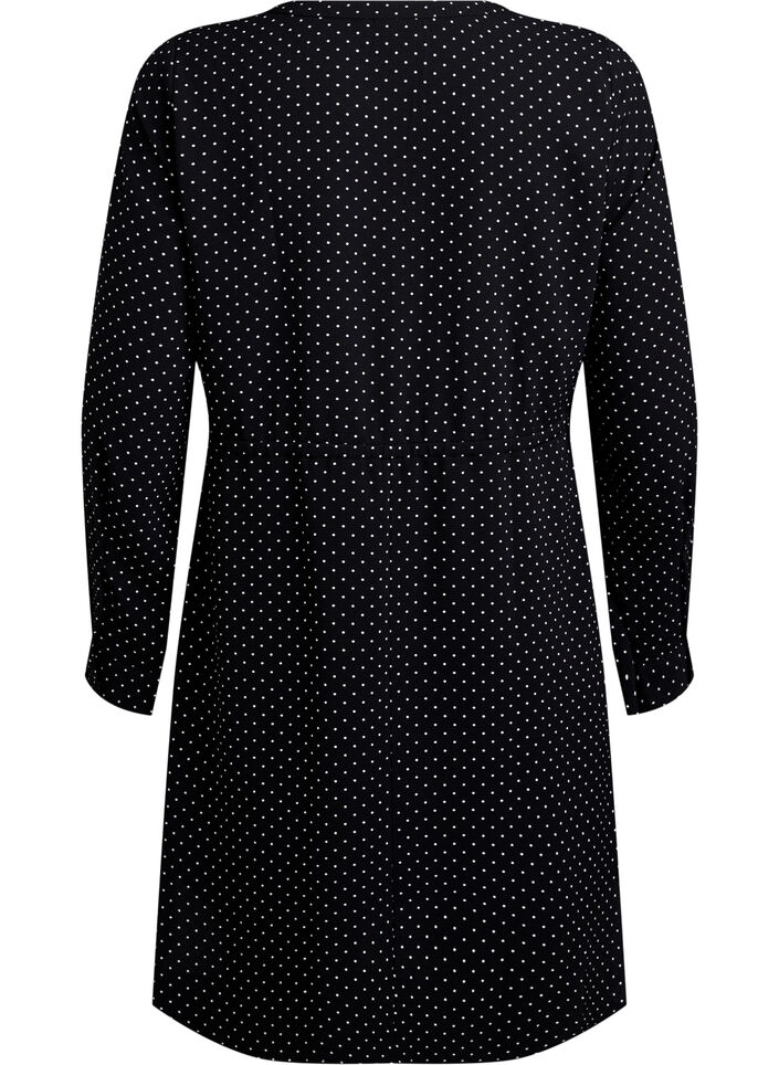 Knälång klänning med knytskärp, Svart, Packshot image number 1