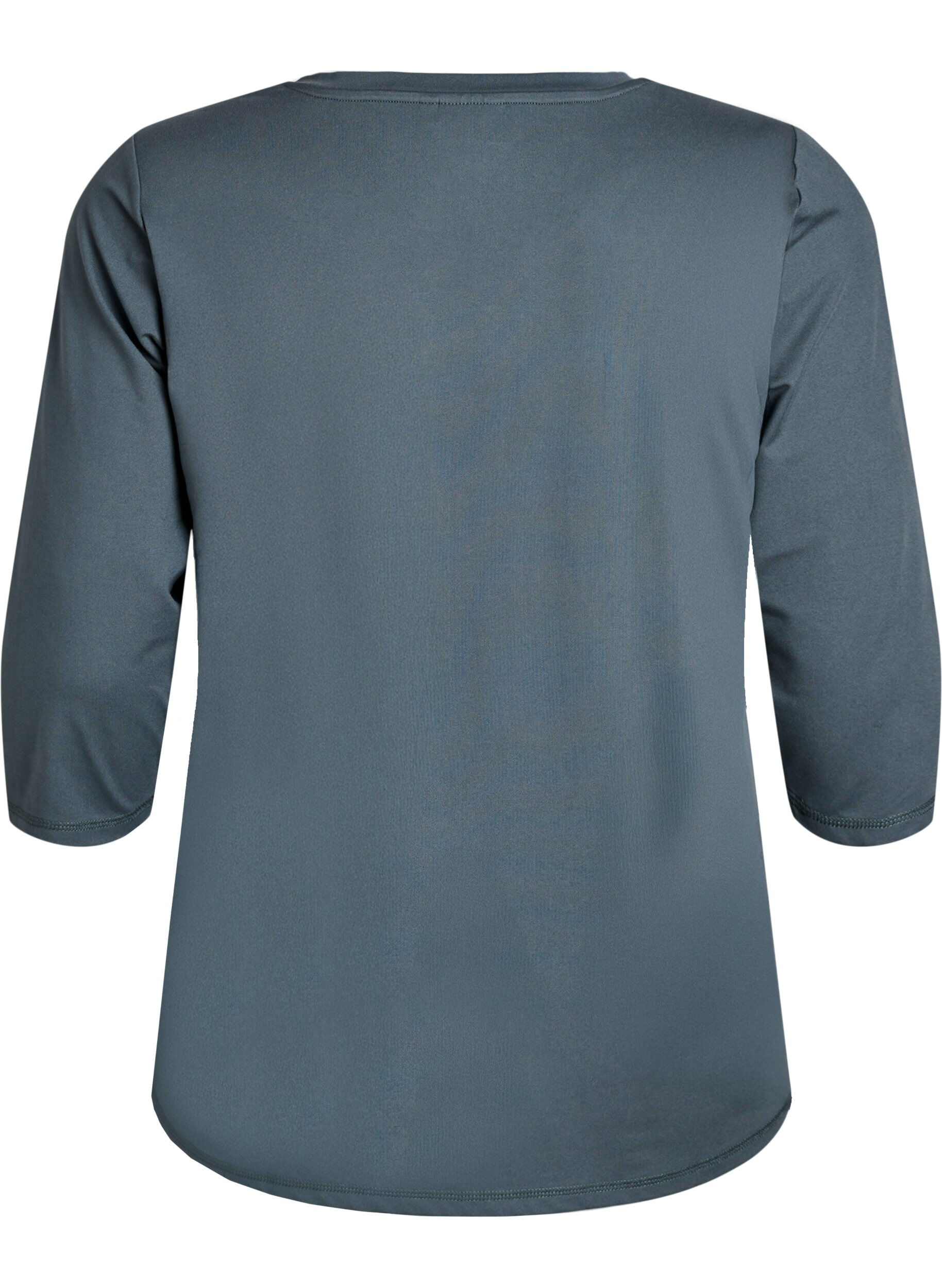 ZizziTr&auml;ningsblus med trekvarts&auml;rm, Gr&aring;, Packshot image number 1