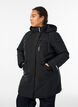 Vattenavvisande parkas med huva och funktionella detaljer, Svart, Model image number 0
