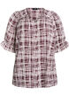Skjortblus med halvl&aring;nga &auml;rmar, M&ouml;rk Bordeaux, Packshot image number 0