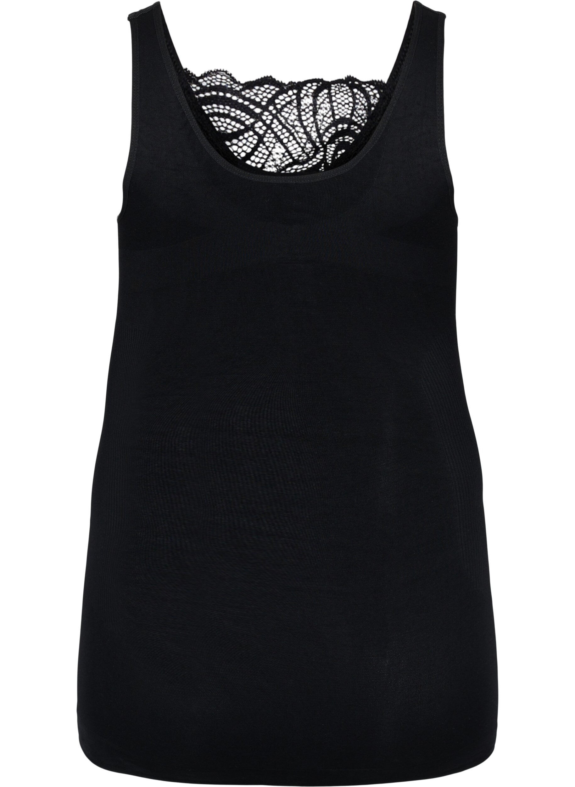 Zizzi Shapetopp med spets, Black, Packshot image number 1