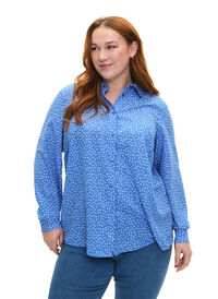 FLASH - Skjorta med prickar, Marina White Dot, Model