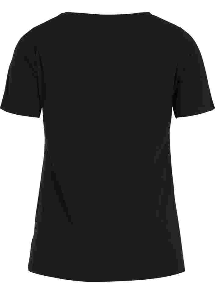 Enfärgad t-shirt i bomull, Black, Packshot image number 1