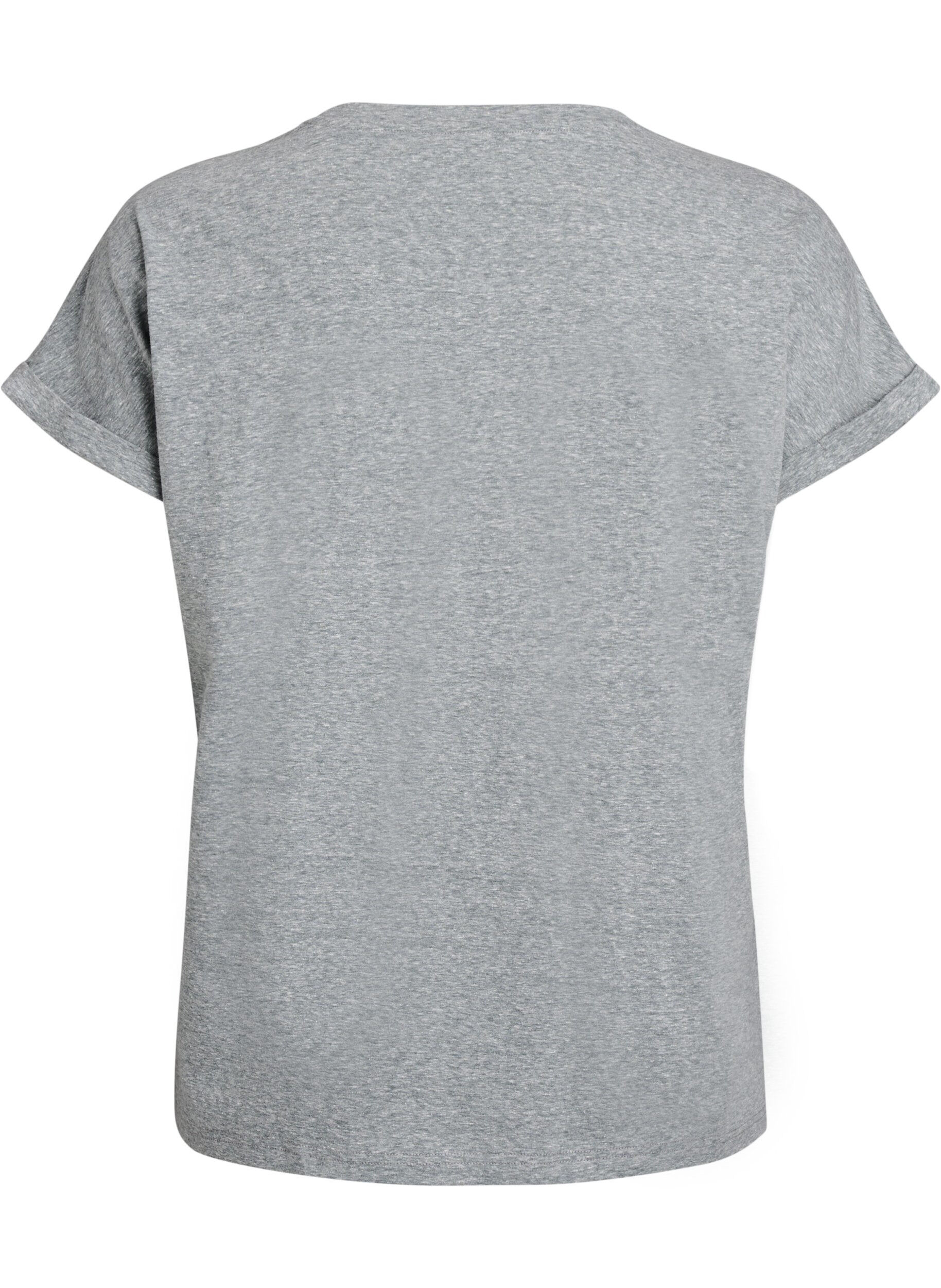 Zizzi Melerad t-shirt med korta &auml;rmar, Gr&ouml;n, Packshot image number 1