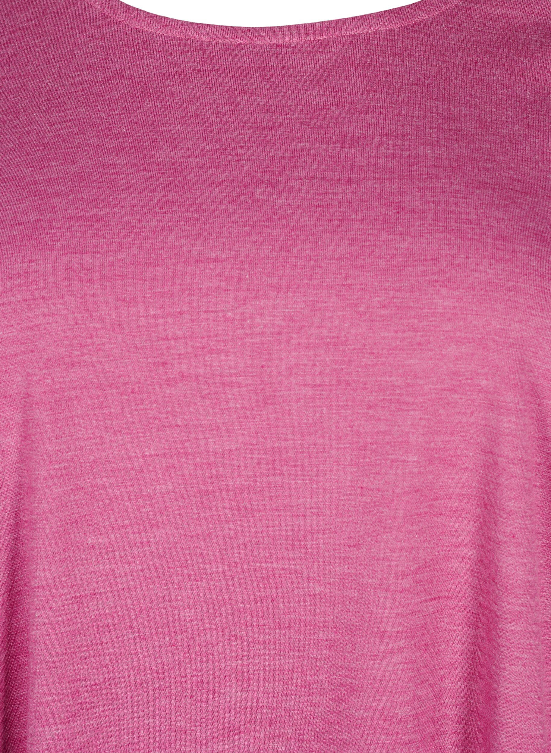 Zizzi L&aring;ng&auml;rmad T-shirt med rund hals, Malaga Mel., Packshot image number 2
