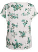 T-shirt med blommigt tryck, Vit, Packshot image number 1