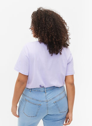 T-shirt i bomull med rund hals och tryck, Lavender W. Love, Model image number 1