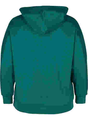 Sweatshirt med lös passform och huva, Deep Teal, Packshot image number 1