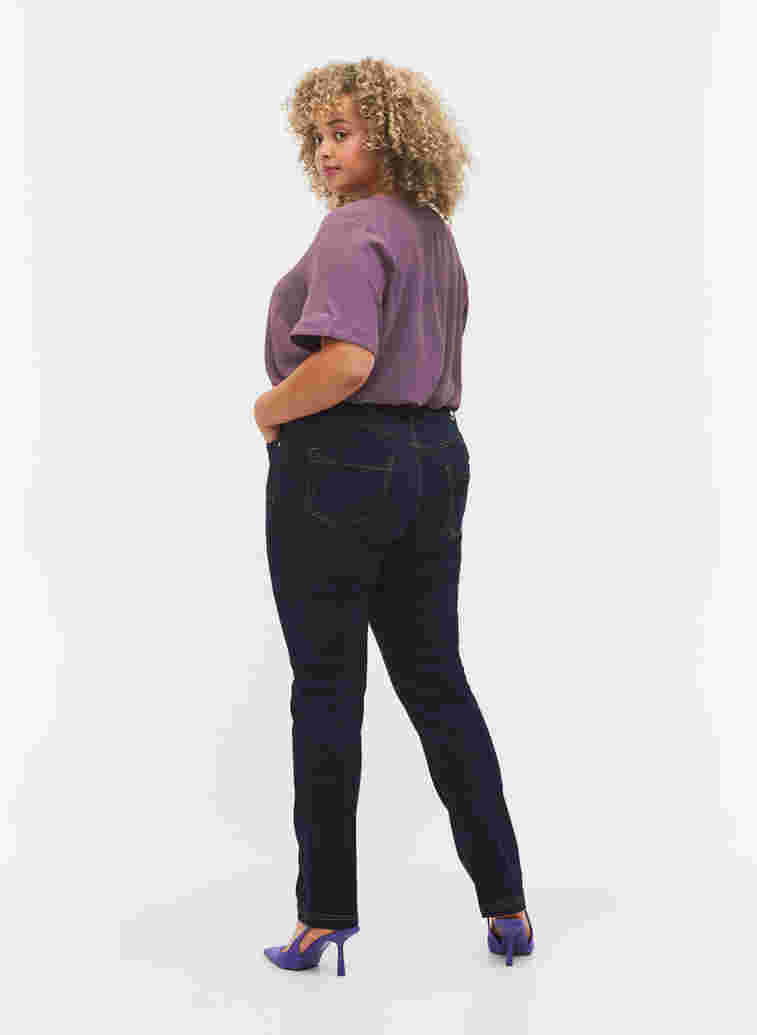 Slim fit Emily jeans med normalhög midja, Unwashed, Model image number 1