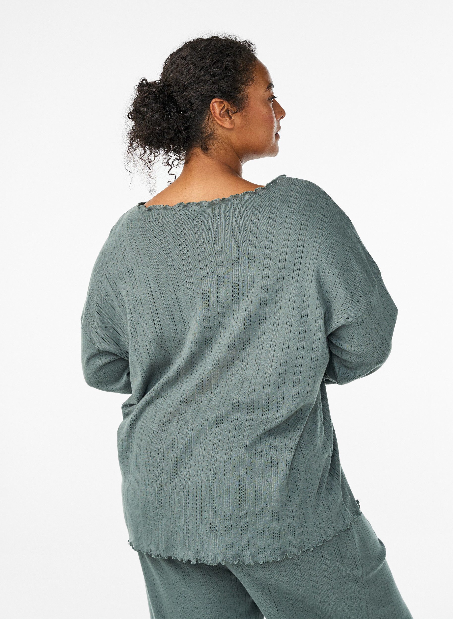 Zizzi Nattlinne i ekologisk bomull, Gr&ouml;n, Model image number 2