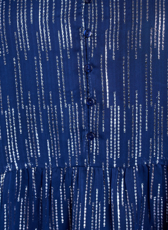 Kort festklänning med glittermönster, Blå, Packshot