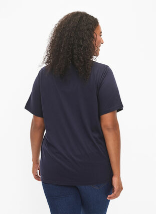 T-shirt från FLASH med tryck, Navy Bl Rose Gold, Model image number 1