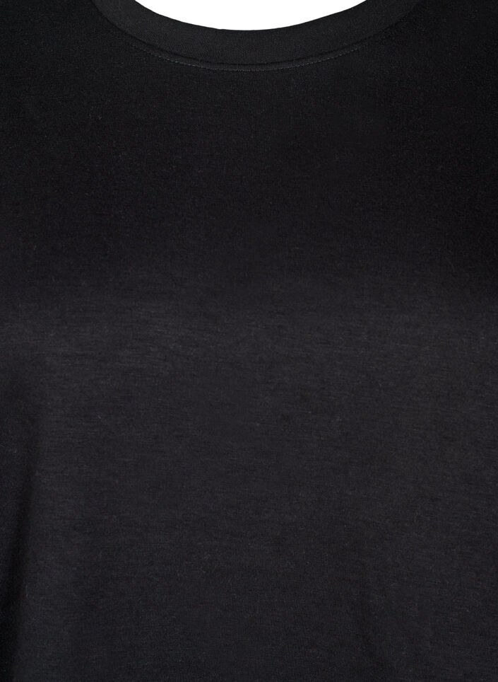 Sweatshirt med rund halsringning, Svart, Packshot image number 2