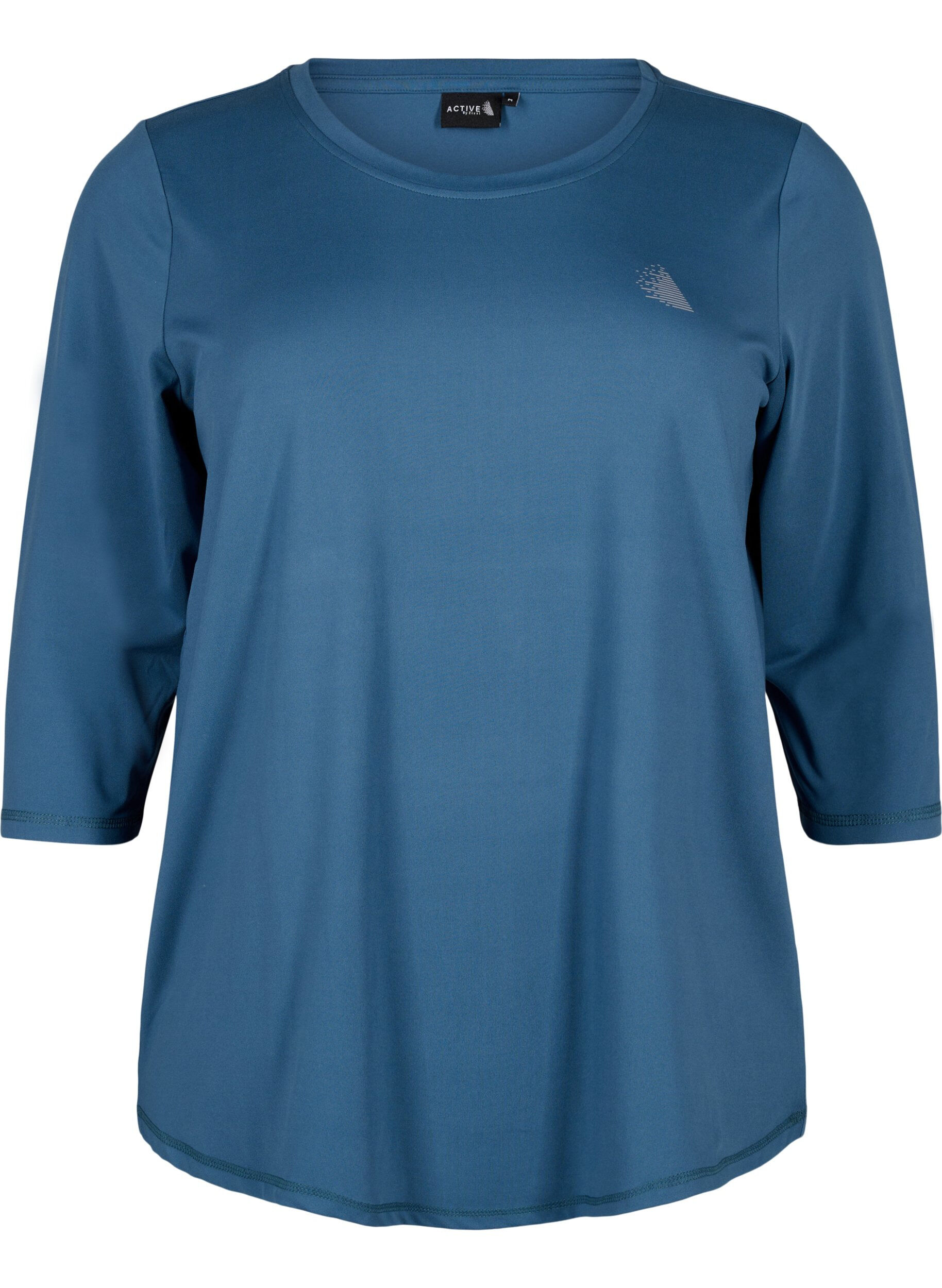 ZizziTr&auml;ningsblus med trekvarts&auml;rm, Bl&aring;, Packshot image number 0