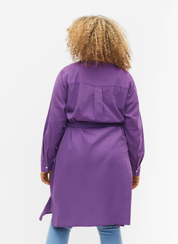 Skjortklänning med långa ärmar, Deep Lavender, Model image number 1