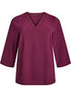 Blus med 3/4-&auml;rm, M&ouml;rk Bordeaux, Packshot image number 0