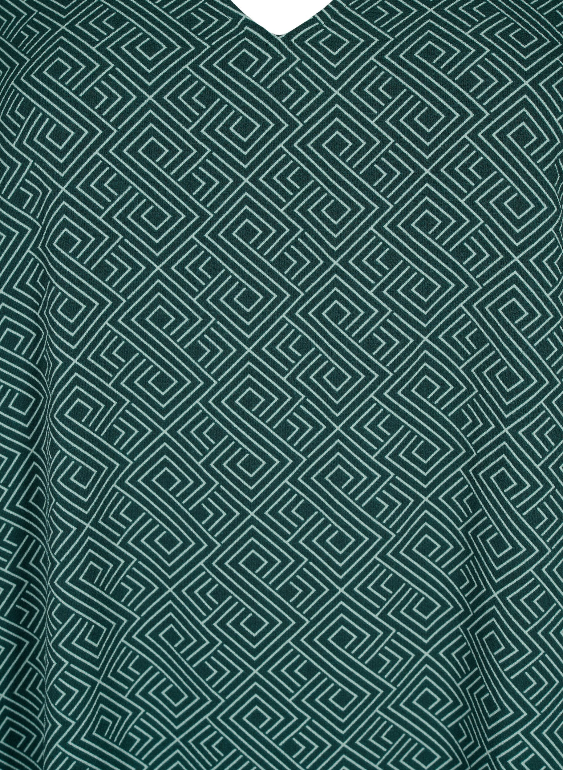 ZizziKl&auml;nning med V-ringning och tryck, Scarab Graphic AOP, Packshot image number 2