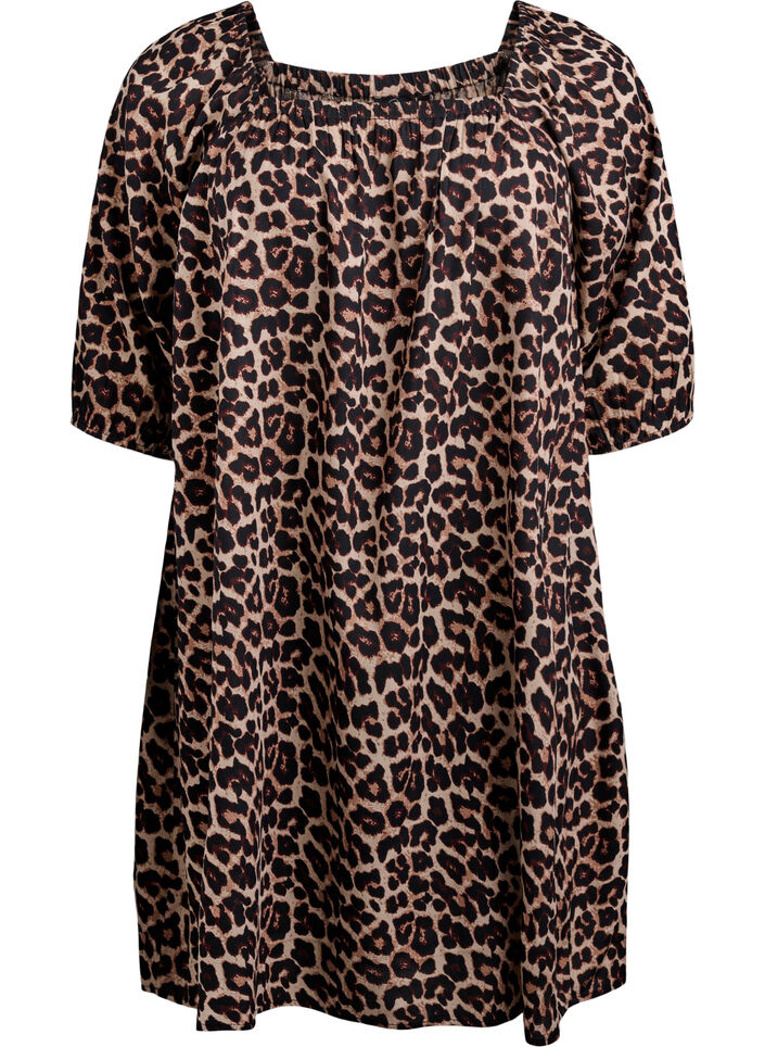 Strandkl&auml;nning i viskos med m&ouml;nster, Beige, Packshot image number 0