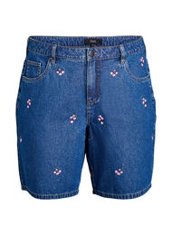Broderade jeansshorts, Bl&aring;