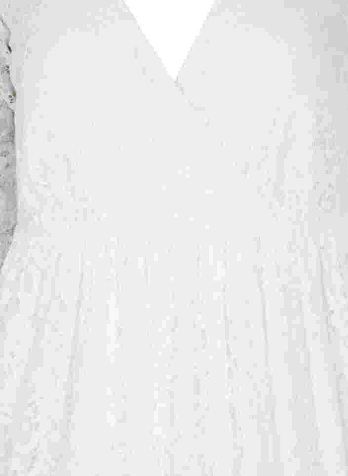 Brudklänning i spets med 3/4-ärmar , Star White, Packshot image number 2