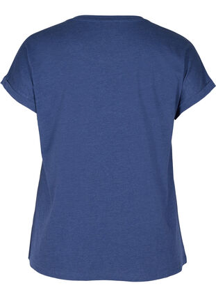 T-shirt i bomullsmix, Twilight Blue Mel., Packshot image number 1