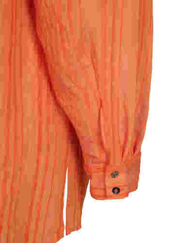 Lång randig skjorta med långa ärmar, Harvest Pumpkin, Packshot image number 3