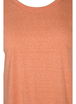 Melerad t-shirt i bomull, Amberglow Melange, Packshot image number 2
