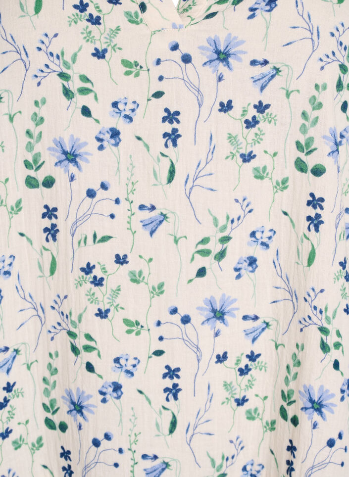 Kort a-linjeformad kl&auml;nning i bomullsmuslin, Beige, Packshot image number 2