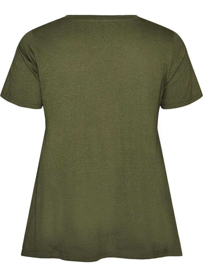 T-shirt med rund hals och A-linjeform, Gr&ouml;n, Packshot image number 1