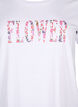 T-shirt i bomull med texttryck, B. White w. Flower, Packshot image number 2
