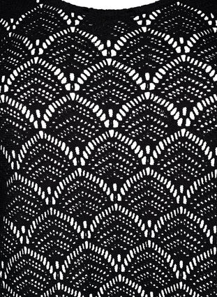 Crochet blus med 3/4 ärmar, Black, Packshot image number 2