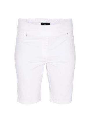 Figurnära shorts med bakfickor, White, Packshot image number 0
