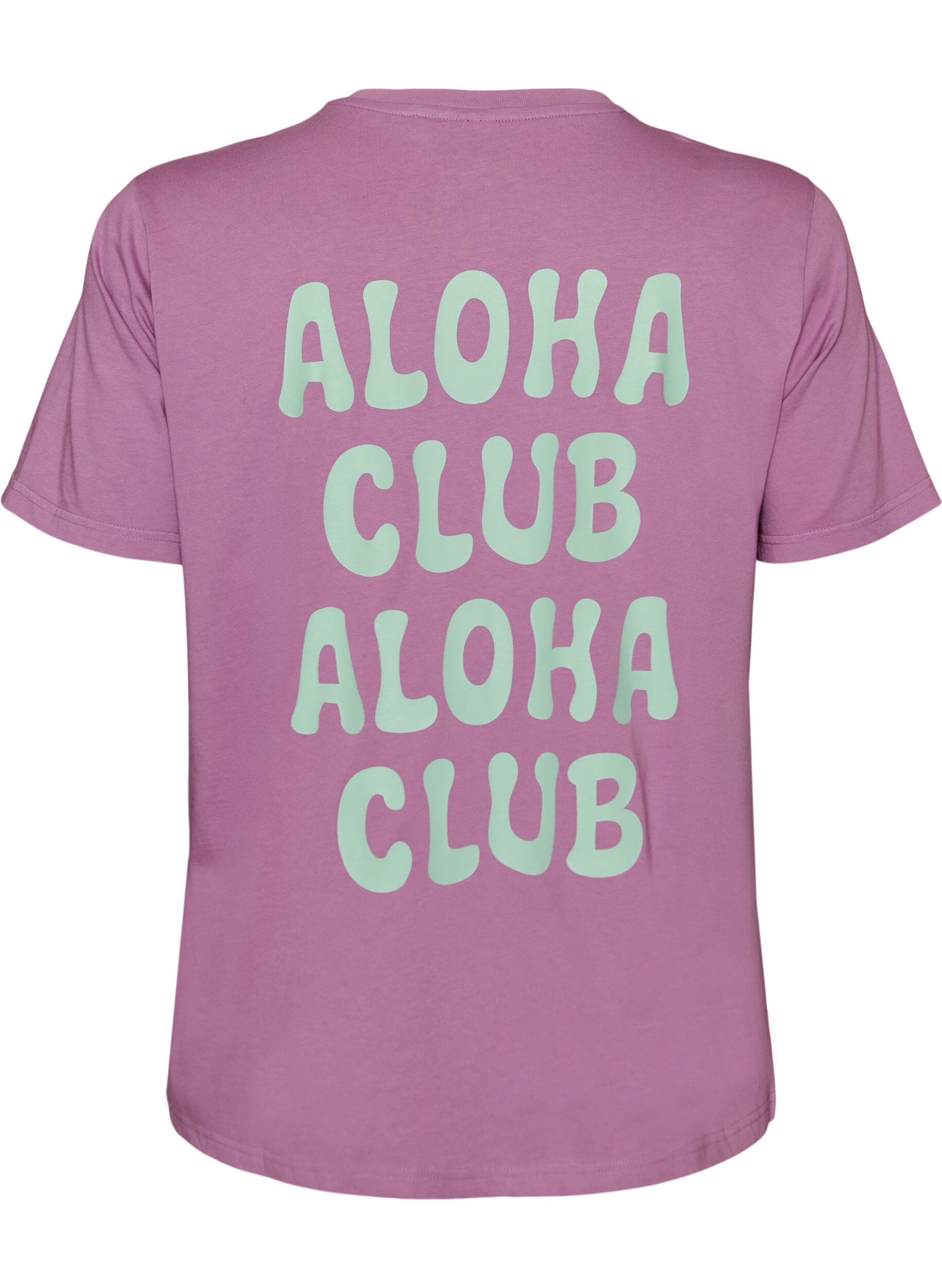 ZizziT-shirt i ekologisk bomull med tryck p&aring; ryggen, Rosa, Packshot image number 1