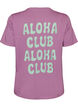 T-shirt i ekologisk bomull med tryck p&aring; ryggen, Rosa, Packshot image number 1