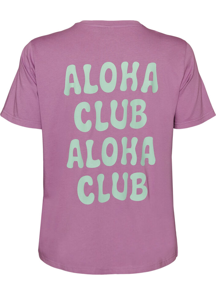 T-shirt i ekologisk bomull med tryck p&aring; ryggen, Rosa, Packshot image number 1