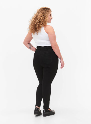 Superslimmade Bea-jeans med extra hög midja, Black, Model image number 1
