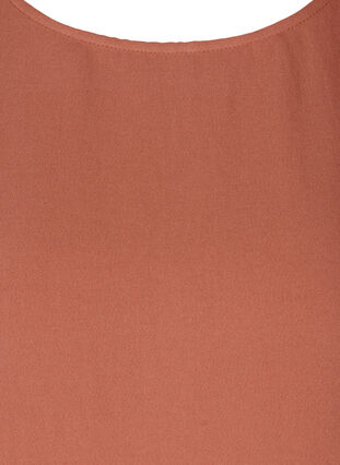 A-linjeformad viskosklänning med korta ärmar, Copper Brown, Packshot image number 2