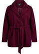 Kort kappa med skärp, Mörk Bordeaux, Packshot image number 0