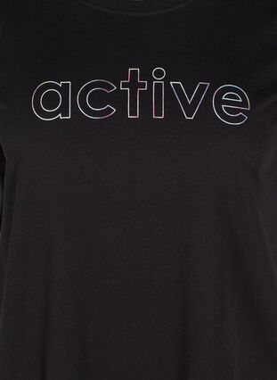 Tränings-t-shirt i bomull med tryck, Black Lights Active, Packshot image number 2