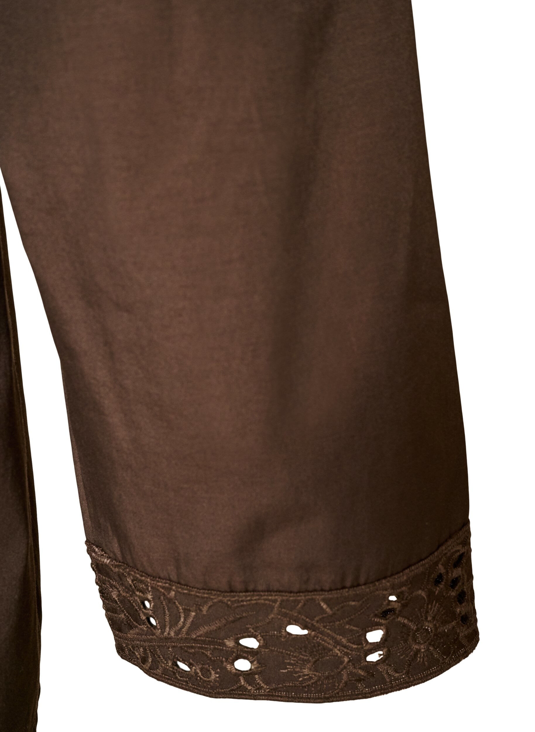 ZizziSkjortblus med broderie anglaise, Brun, Packshot image number 3