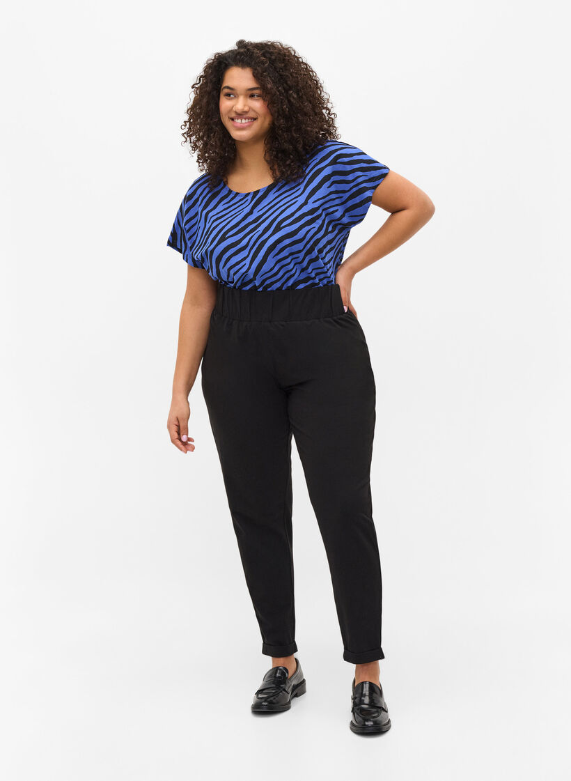 Byxor i bomull, Svart, Model image number 1