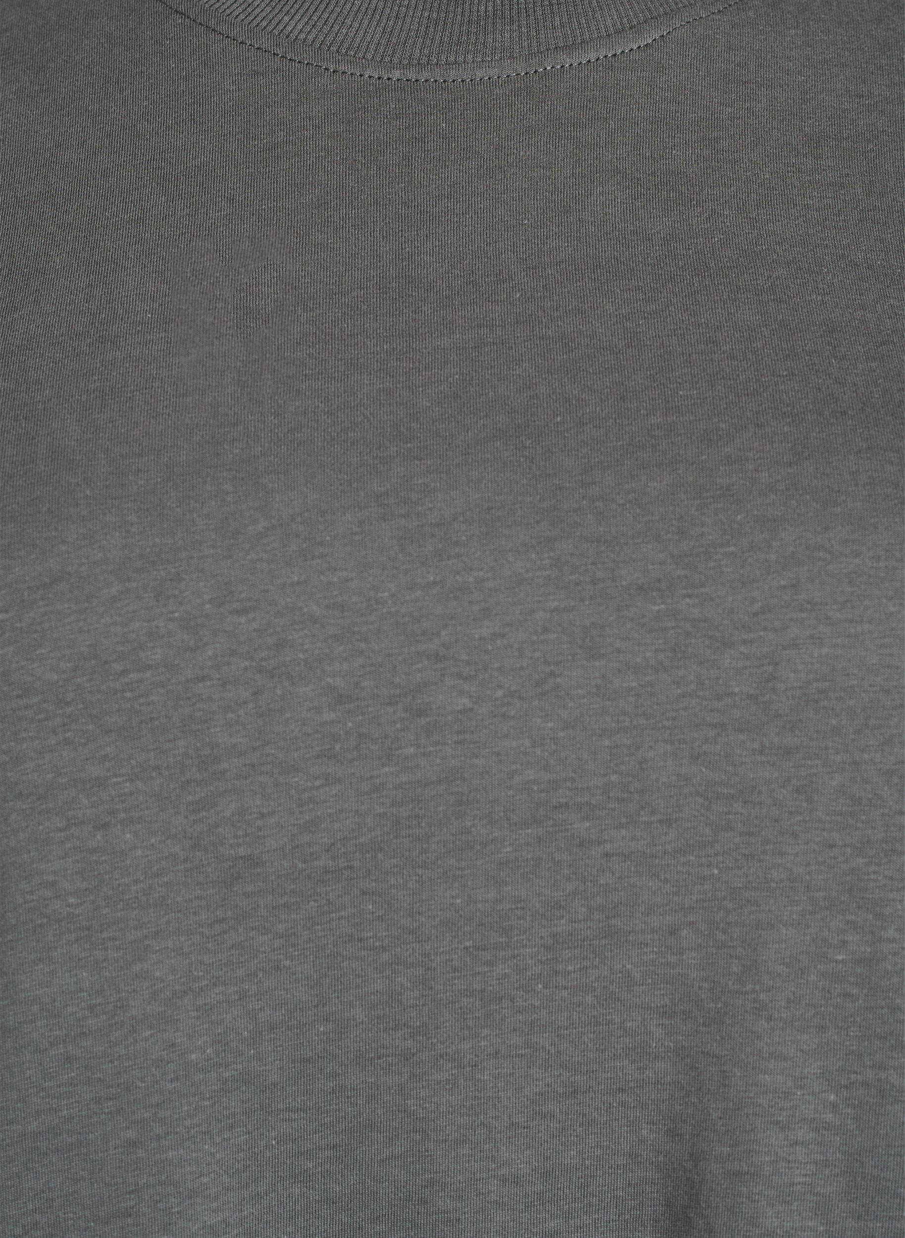 ZizziEnkel t-shirt i bomull med rund halsringning, Gr&aring;, Packshot image number 2