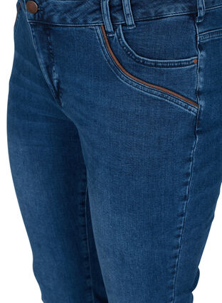 Sanna jeans i extra slim fit och normal midjehöjd, Blue denim, Packshot image number 2