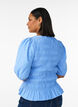 Smockblus med volangkant och b&aring;tringning, Bl&aring;, Model image number 2